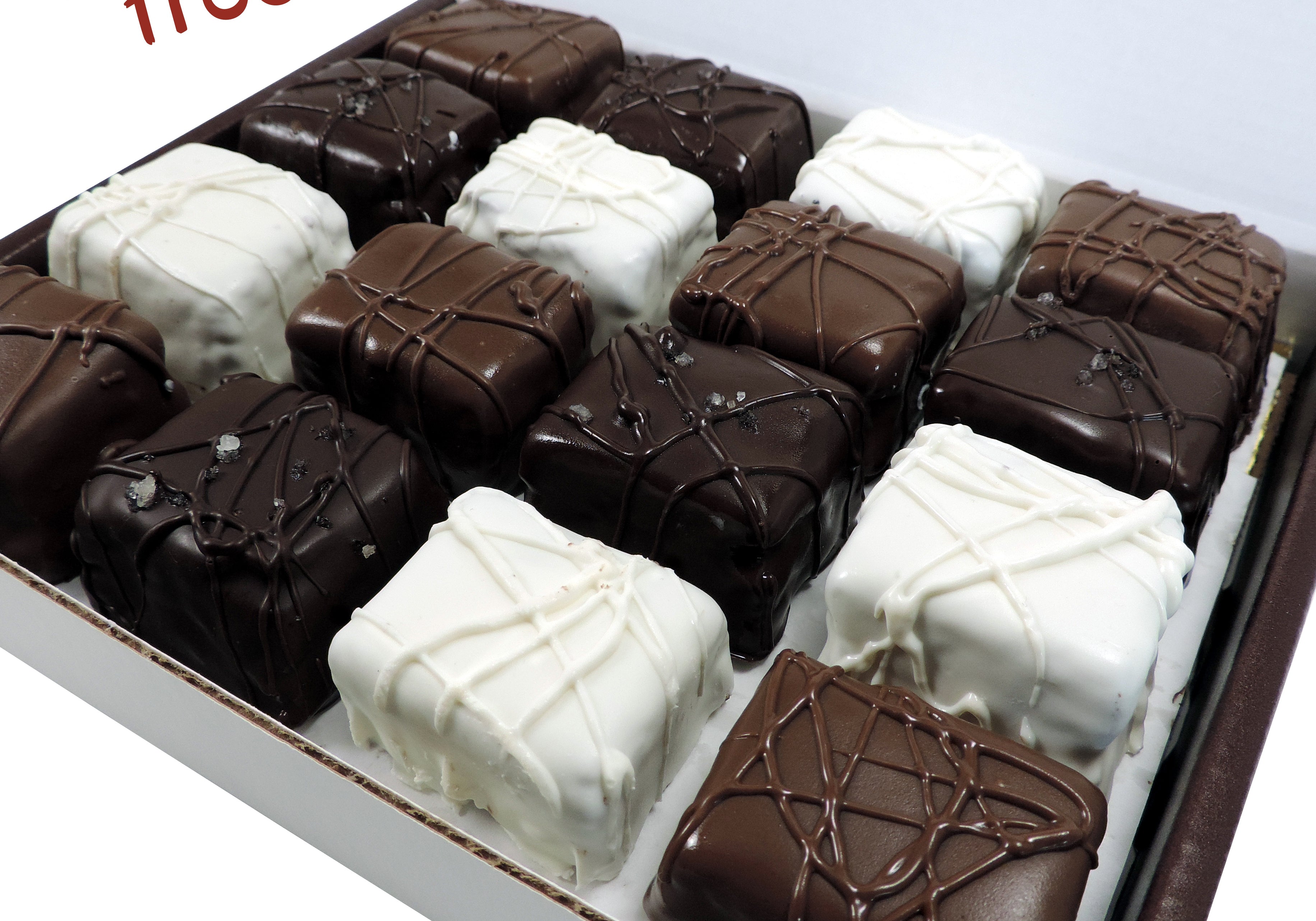 Close-up photo of the Gluten-Free Combo of brownie bites showing the assortment of flavors.