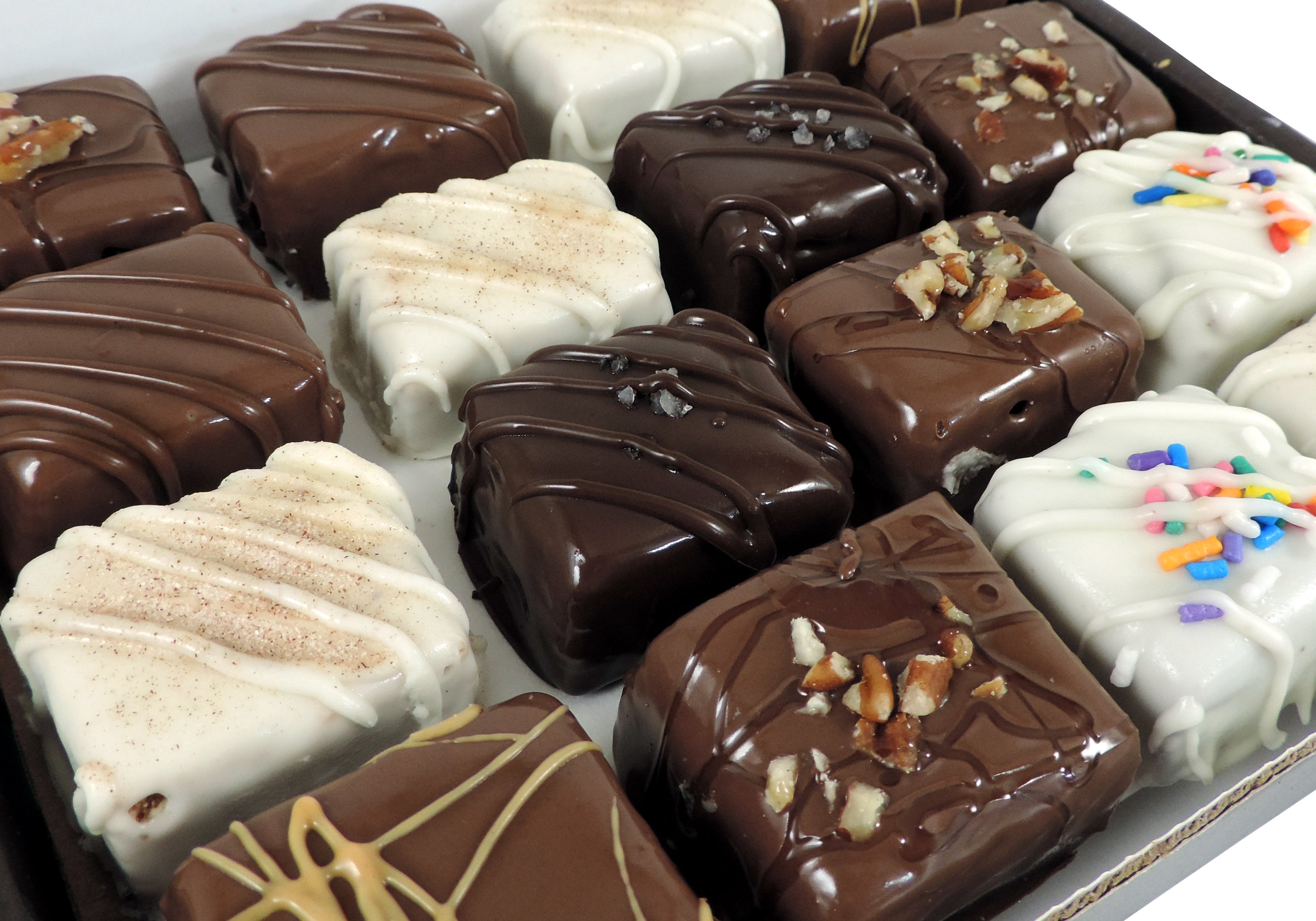 Close-up photo of the Fall Combo of brownie bites showing the assortment of flavors.
